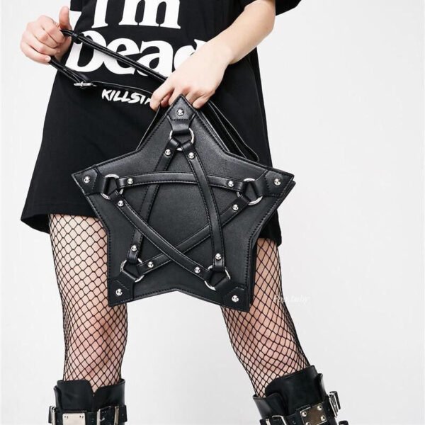 Women's Pentagram Strap PU Leather Shoulder Bag - Image 3