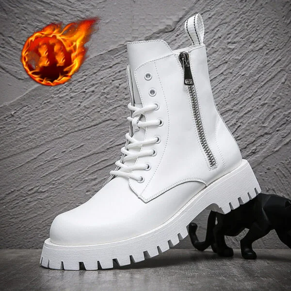 Autumn And Winter New Thick Sole Outdoor Zip 8 Holes Boots - Image 5