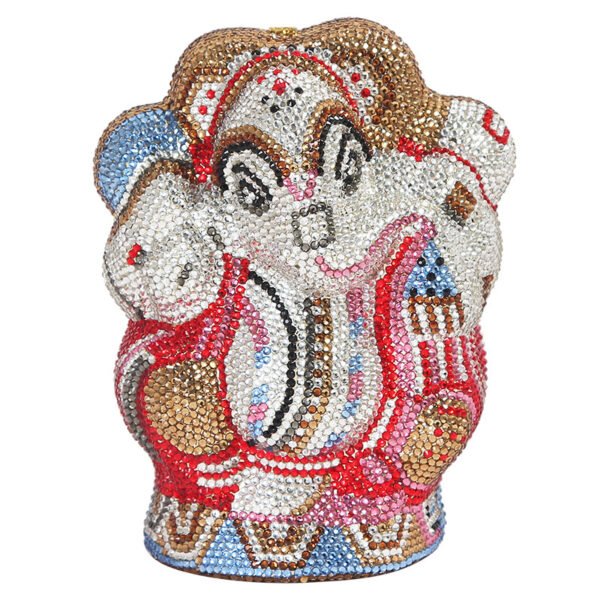 Women's Handmade Diamond Elephant Shaped Clutch Chain Bag - Image 2