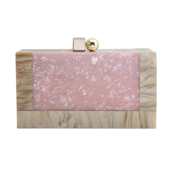 Women's Pearlescent White Vintage Acrylic Patchwork Bag - Image 10