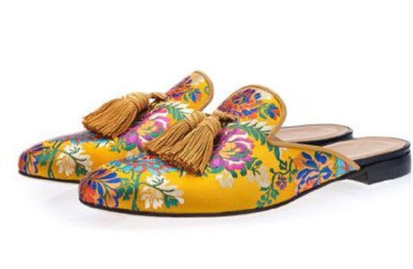 Back Empty Embroidered Color Flat Casual Fashion Men's Shoes - Image 2