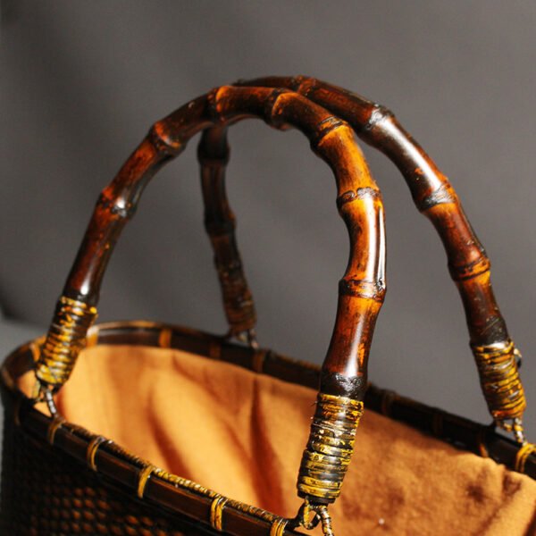 Ancient Bamboo Bag Handwoven Tea Ceremony Accessories Bamboo - Image 4