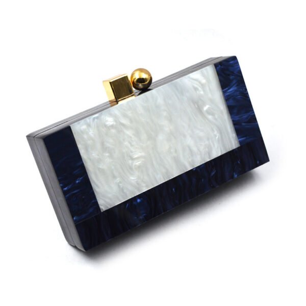 Women's Pearlescent White Vintage Acrylic Patchwork Bag - Image 4