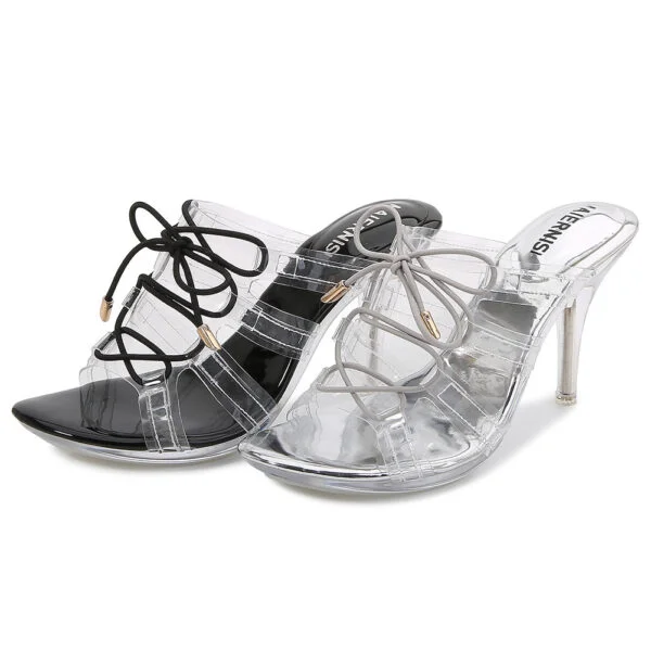 All-match Strap Transparent High-heeled Sandals - Image 5