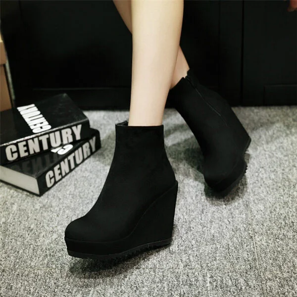 Autumn And Winter Women Platform Platform Wedge Boots - Image 6