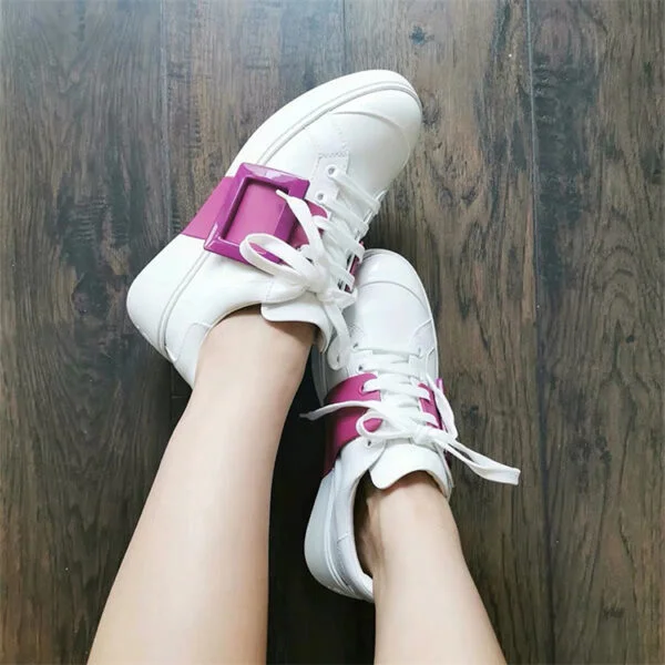 All Match Heightened Platform Casual Round Toe Lace Up Sneakers