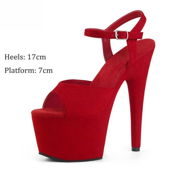 17cm Suede High Heel Sandals Model Catwalk - Image 2