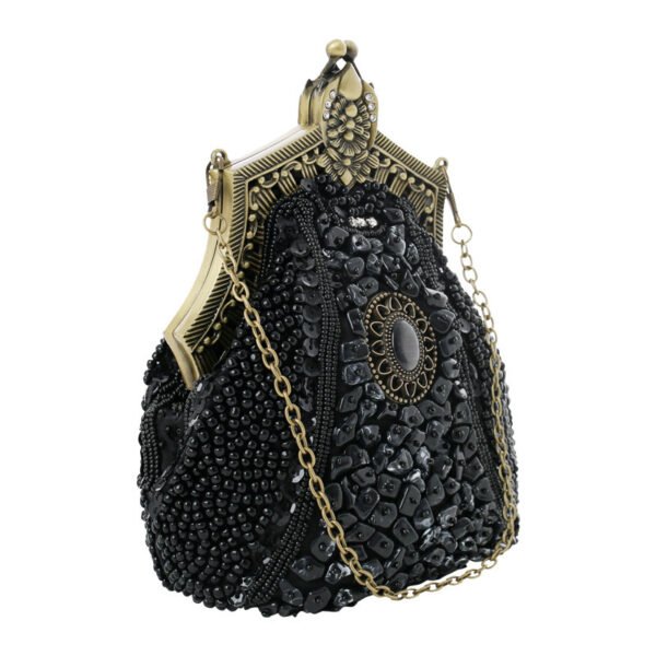 Women's Vintage Heavy Beaded Evening Bag - Image 4