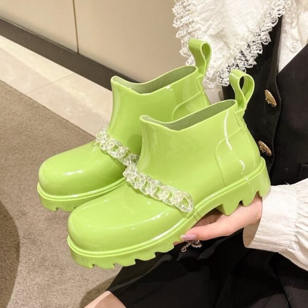 Women's Outerwear Fashion Chain Platform Rain Boots - Image 3