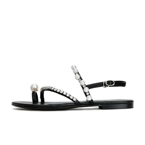 Women's Rhinestone Pearl Thong Flat Sandals - Image 6