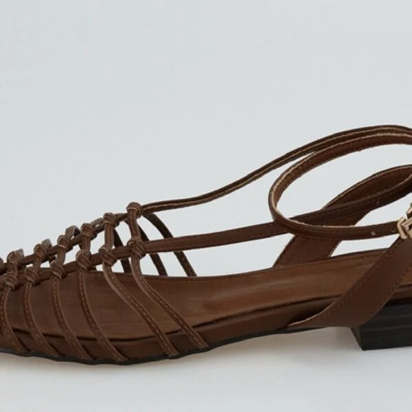 Woven Hollowed Out Vintage Sandals - Image 4