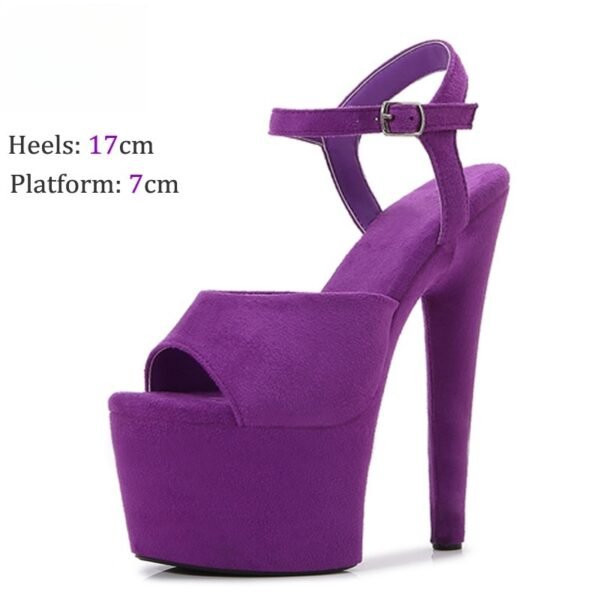 17cm Suede High Heel Sandals Model Catwalk - Image 9