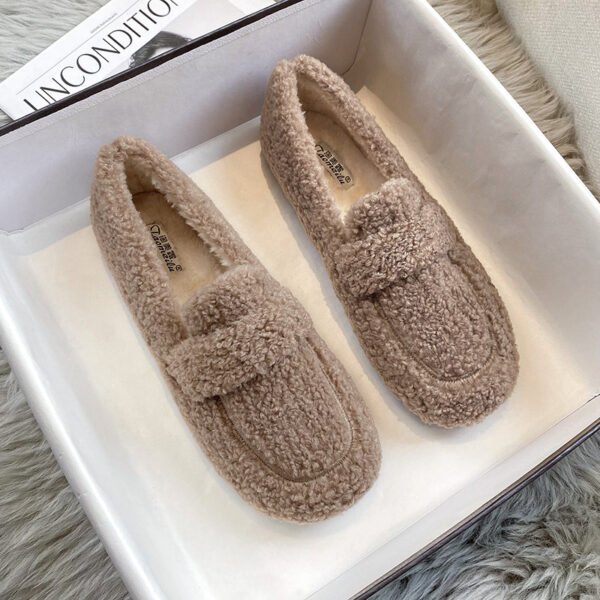 Bean Shoes With Cashmere And Lamb Hair To Keep Warm - Image 4