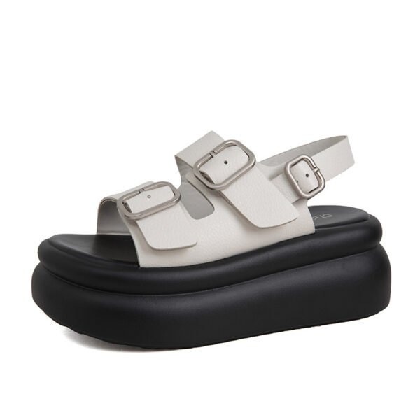 Women's Platform Sandals With Belt Buckle - Image 10