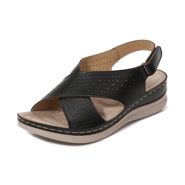 Women's Wedge Breathable Velcro Cutout Sandals - Image 7