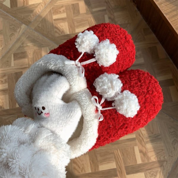 Women's Winter New Korean Fashion Home Non Slip Warm Plush Shoes - Image 8