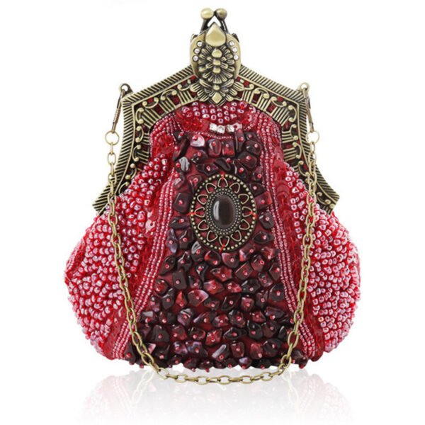 Women's Vintage Heavy Beaded Evening Bag - Image 2