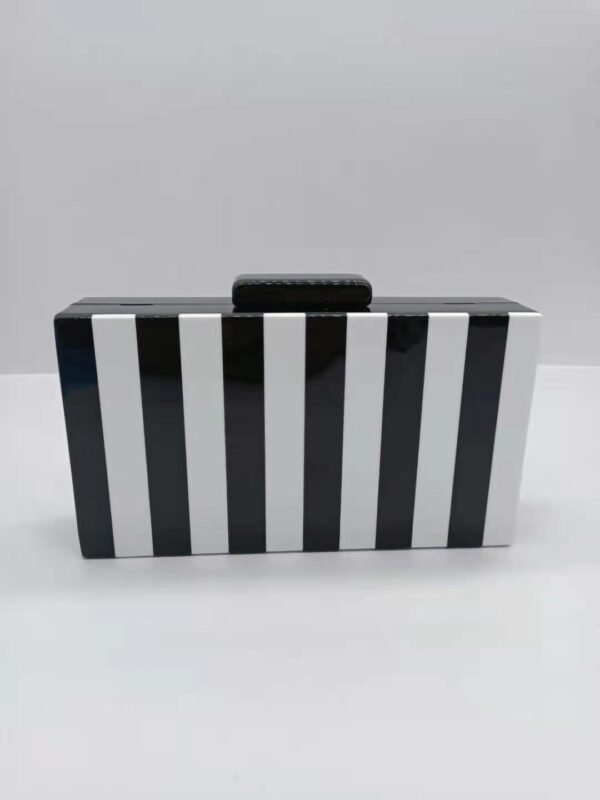 Black And White Stitching Acrylic Bag - Image 5