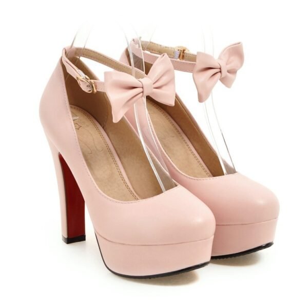 Women's High Heel Chunky Shoes - Image 4