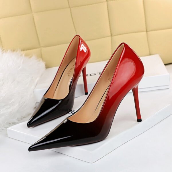 Women's High Heel Pointed Toe Glossy Patent Leather Shoes