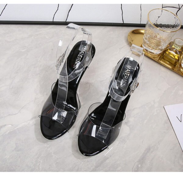 10cm Nightclub Model Catwalk Fish Mouth Transparent High Heels - Image 4