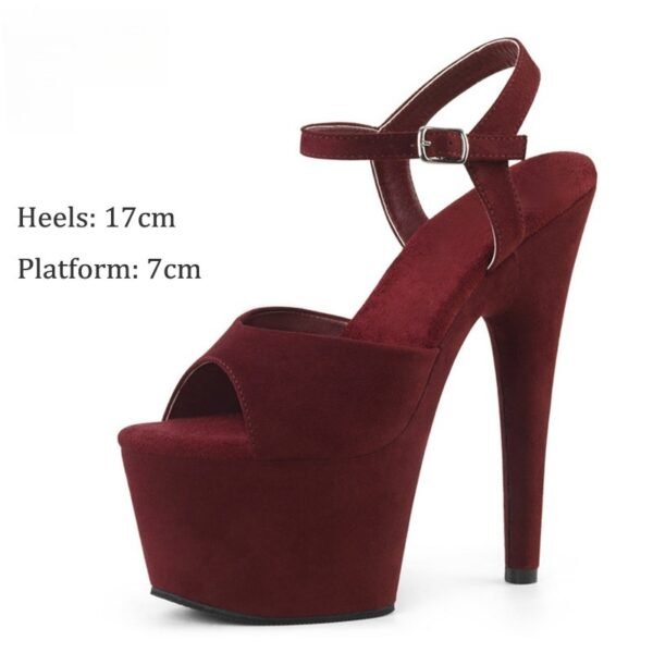 17cm Suede High Heel Sandals Model Catwalk - Image 6