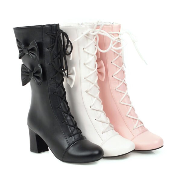 Autumn Winter Knight Boots Chunky High Heels - Image 5