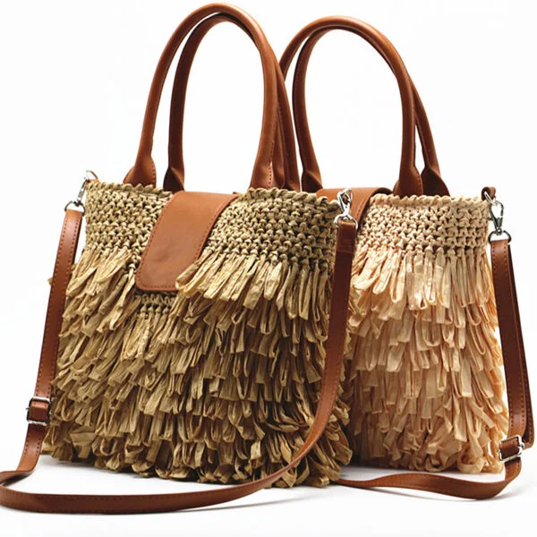 Women's Woven Hand One Shoulder Messenger Bag - Image 2