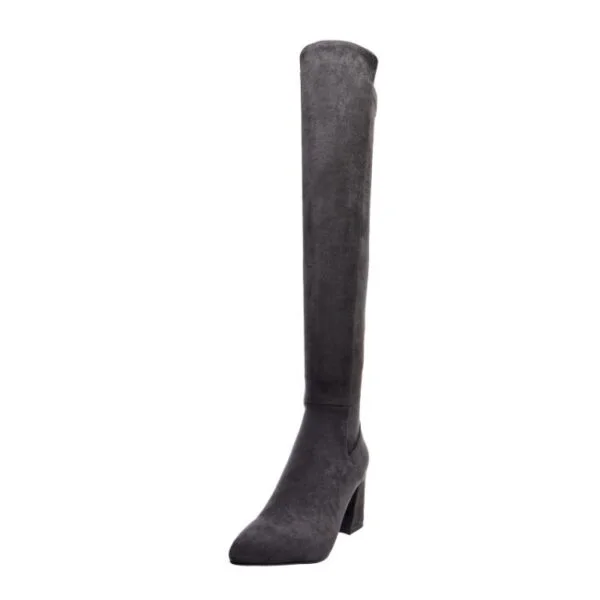 Women's Winter Fleece Over-the-knee Boots High-top Elastic Boots - Image 2