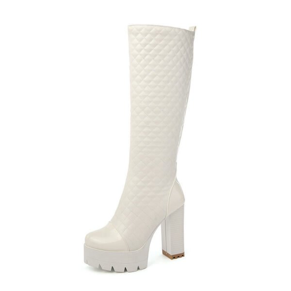 Block Heel Tall Boots Women's Boots Side Zipper - Image 7