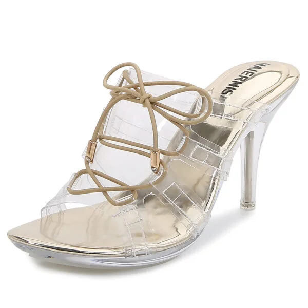 All-match Strap Transparent High-heeled Sandals - Image 7