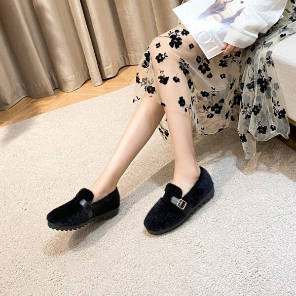 Women's Fleece-lined Platform Lamb Wool Shoes - Image 5