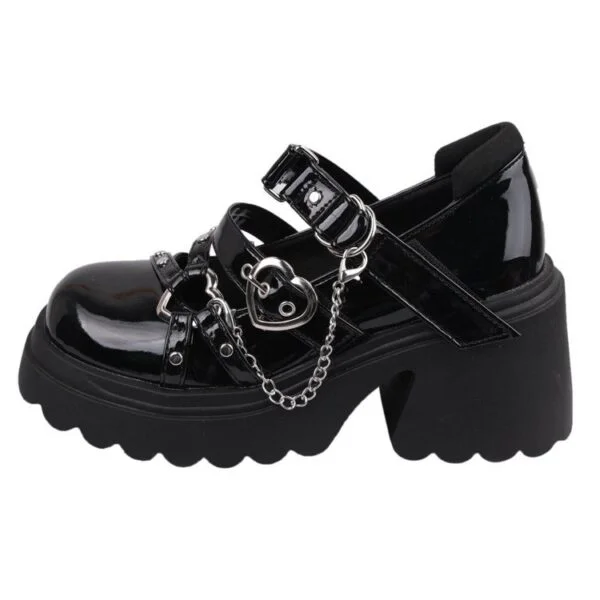 Women's Retro Platform Platform Leather Shoes - Image 4