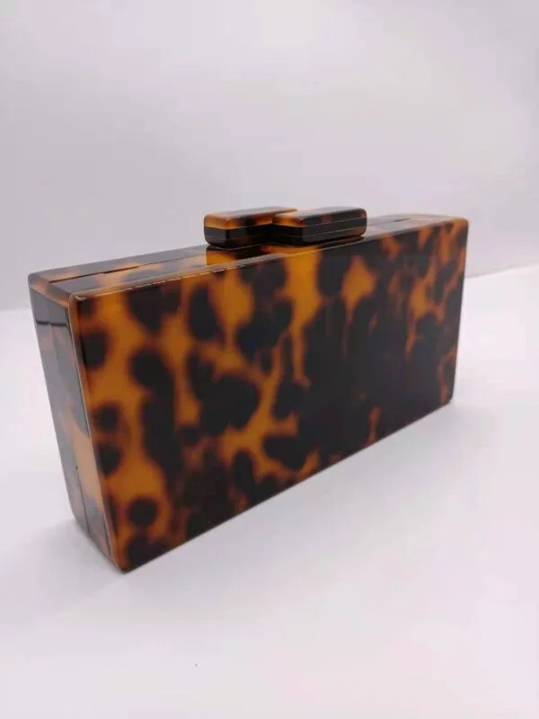 Amber Acrylic Bag Leopard Print Banquet Clutch - Image 2