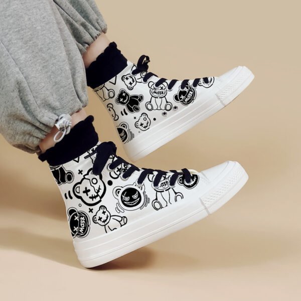 Women's High Top Trendy Graffiti Personalized Canvas Shoes - Image 5