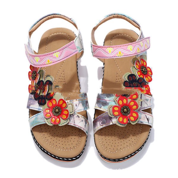 Women's Plus Size Ethnic Flower Platform Sandals - Image 5