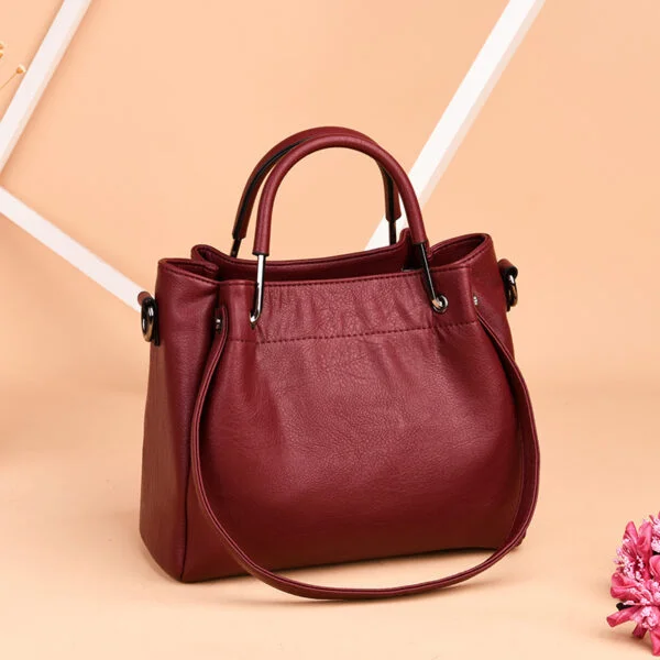 Bags Handbags Korean Fashion Women's Bags Soft Leather Retro Bucket Bag Handbag - Image 3