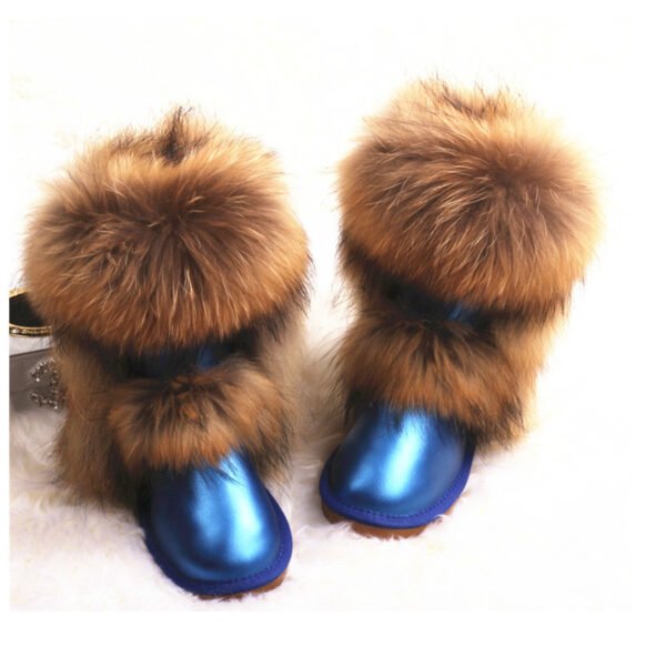 Women's Winter Mid-calf Fox Fur Snow Boots - Image 2