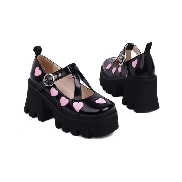 Women's Large Size Round Toe Platform Cross Strappy Shoes - Image 7