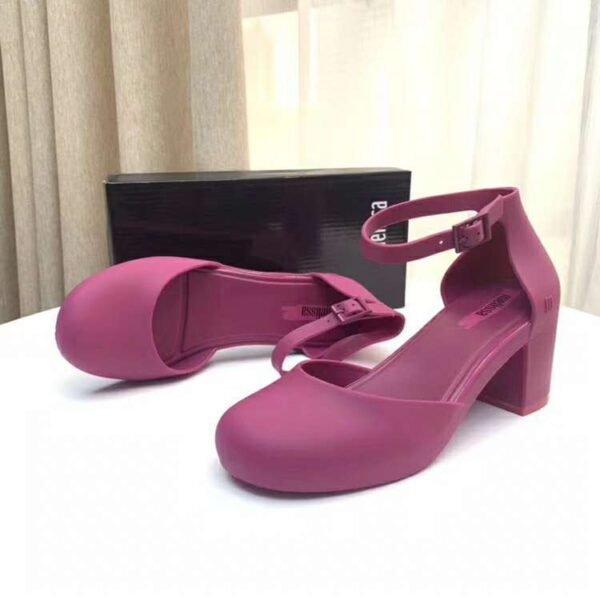 Women's Mid-high Heel Round Toe Soft-soled Jelly Shoes - Image 2