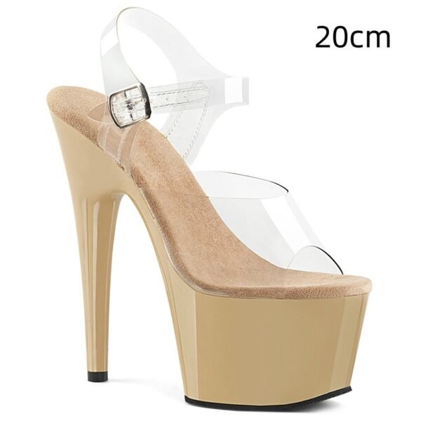 17cm Stiletto Heel Pole Dance Shoes Buckle Peep Toe Sandals Waterproof Platform Night Show Catwalk Show High Heels - Image 5