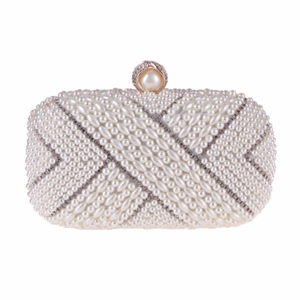 Women's Hand Holding Pearl Small Square Bag - Image 9