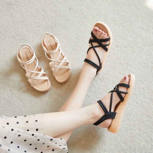 Women's New Lace Up Fashion Tendon Bottom Beach Sandals - Image 3