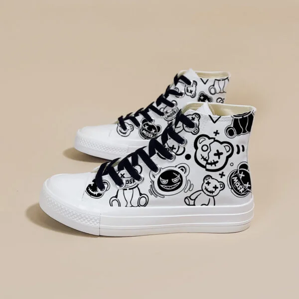 Women's High Top Trendy Graffiti Personalized Canvas Shoes