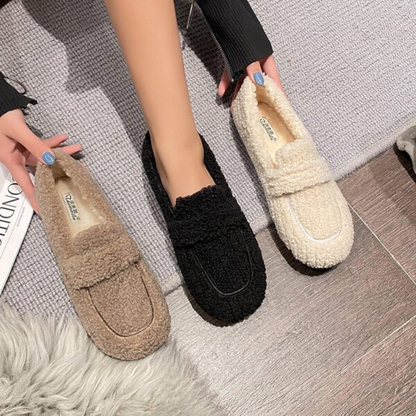 Bean Shoes With Cashmere And Lamb Hair To Keep Warm