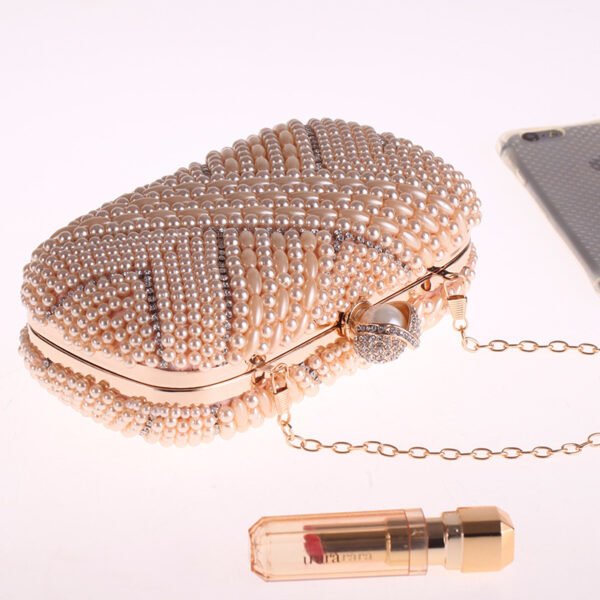 Women's Hand Holding Pearl Small Square Bag - Image 6