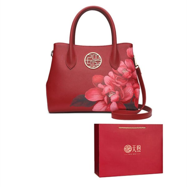 Women's New Stylish Leather Handbag Fashion Chinese Style - Image 3