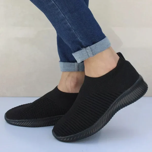 Women Shoes Knitting Sock Sneakers Women Spring Summer Slip On Flat Shoes Women Plus Size Loafers Flats Walking krasovki Famela - Image 12