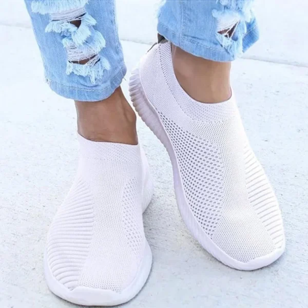 Women Shoes Knitting Sock Sneakers Women Spring Summer Slip On Flat Shoes Women Plus Size Loafers Flats Walking krasovki Famela - Image 10