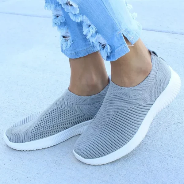 Women Shoes Knitting Sock Sneakers Women Spring Summer Slip On Flat Shoes Women Plus Size Loafers Flats Walking krasovki Famela - Image 2